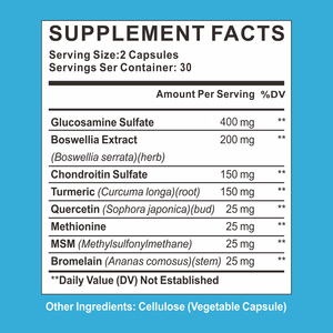 Complément alimentaire pour les articulations à base <span class=keywords><strong>de</strong></span> <span class=keywords><strong>glucosamine</strong></span>, chondroïtine et MSM pour femmes et hommes, avec <span class=keywords><strong>sulfate</strong></span> <span class=keywords><strong>de</strong></span> <span class=keywords><strong>glucosamine</strong></span> 1500 mg, chondroïtine et MSM en gélules - Product Image 3