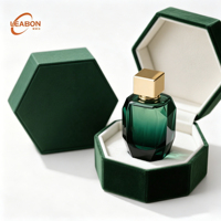 Boîte en papier octogonale personnalisée avec revêtement doré, insert en éponge gaufrée, emballage rigide recyclé, 30 ml, 50 ml, parfum, cosmétique, aseptique