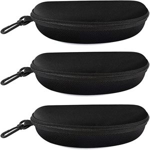Customized Logo Zipper Hard Shell With Plastic Hook Eyeglasses Protective <b>Case</b> - Product Image 1
