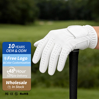 Nouveauté KEITHBOER G2501-3 Gants de golf en cuir Cabretta pour gaucher Logo personnalisé antidérapant Blanc Haute qualité