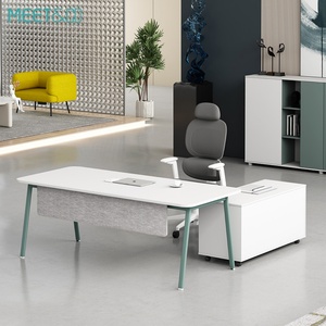 Bureau de direction moderne de luxe en forme de L, durable, convertible, table de direction, mobilier de bureau ergonomique - Product Image 1