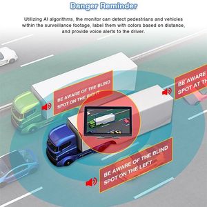 เครื่องบันทึกการขับขี่สำหรับยานพาหนะโดยสาร ระบบเตือนภัย BSD กล้อง 4 ตัว ระบบตรวจสอบสี่ทิศทาง จอ LCD ขนาด 10 นิ้ว ความละเอียด 1280x720 - Product Image 4