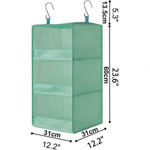 Water Proof Oxford 3 <b>Shelf</b> Collapsible Hanging Closet Organizer with Plastic Board for Shoes Clothes Handbags - Product Image 2