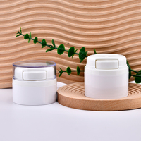 Pot cosmétique vide en plastique PP blanc personnalisé, 30g 50g, à double paroi, avec pompe airless, pour crème visage