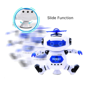 批发360度旋转电池驱动机器人玩具电动跳舞行走智能太空机器人音乐灯玩具 - Product Image 5