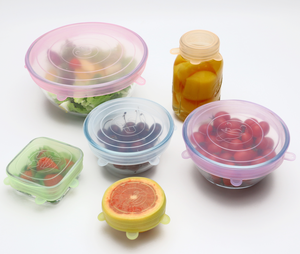 Utensilios de cocina pequeños de grado alimenticio, 6 tapas elásticas de silicona reutilizables, sin Bpa, 6 unidades - Product Image 2