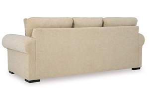 Design traditionnel nordique 3 places cadre en bois <span class=keywords><strong>Beige</strong></span> <span class=keywords><strong>lin</strong></span> tissu canapé bras roulé coussin doux pour hôtels - Product Image 3