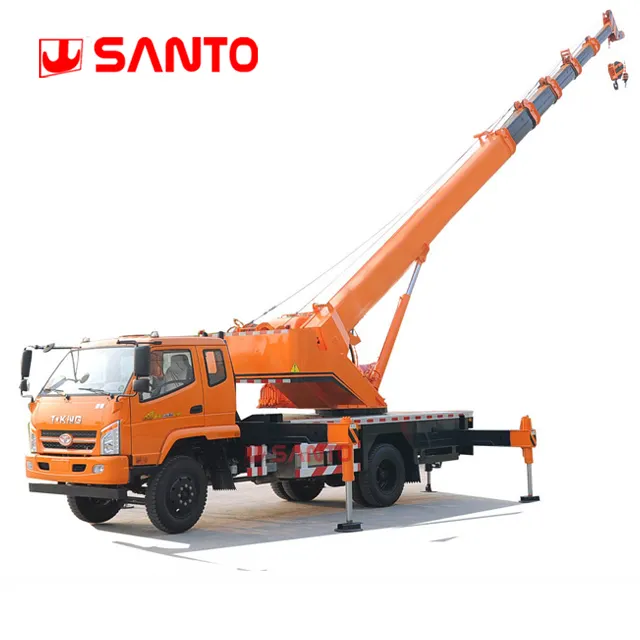 Small truck crane with bucket boom 5 ton truck crane