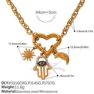 Collier personnalisé <span class=keywords><strong>Pandora</strong></span> avec <span class=keywords><strong>pendentif</strong></span> cœur, chaîne plaquée or 18 carats avec cœur et émail interchangeables, idéal pour diverses occasions et cadeaux - Product Image 4