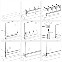 HDSAFE – Quincaillerie de base pour garde-corps en aluminium à canal en U, pour extérieur contemporain, balcon, balustrade sans cadre, escalier, terrasse