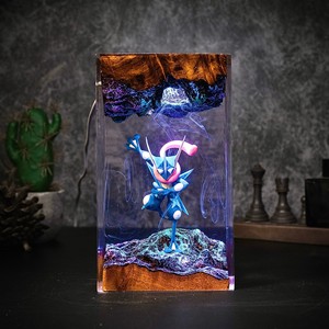 Figurine en résine époxy Pokémon Kaga Ninja Frog, artisanat en résine et bois, lampe de nuit en résine - Product Image 5