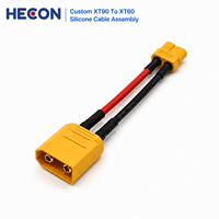 Câble de raccordement personnalisé XT90 vers XT60 2 broches F/M en silicone pour stockage d'énergie avec connecteur adaptateur pour assemblage de câbles de propulsion de drone