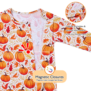 2025 a manica lunga pigiama bambino tutina magnetica in bambù tutina per neonato neonato - Product Image 2