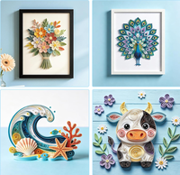 Kits de bandes de papier multicolores pour quilling, ondulation lisse, convient aux débutants, fabrication de cartes, fleurs en papier, cadeaux faits main