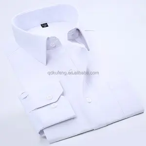 MTM uomo camicie casual bianco puro twill di cotone tessuto personalizzato su misura degli uomini di camicia con il campione di tessuto