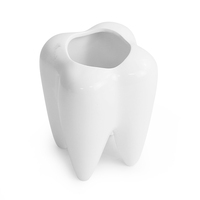 Porte-crayon en forme de dent créative porte-brosse à dents Pot bonsaï en céramique Pot de plante succulente cadeau de dentiste