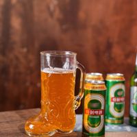 Bocal en verre à bière en forme de botte à poignée 1000ml Verre allemand Steins Chaussures à bière Verre à bière pour fête Jeux à boire Chope à bière