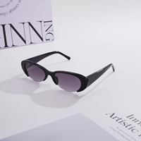 Lunettes de soleil œil de chat ovales, monture en acétate vintage, protection UV400, monture intégrale, confortables, durables, noir écaille, mode, extérieur