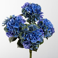 Bunga Hydrangea Sutra Buatan Lembut dan Melembapkan, Tangkai Tunggal, Bunga Pernikahan, Tekstur Timbul, Buket Bunga Impor