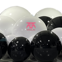 Boule à miroir noire et blanche, boule noire géante, ballon gonflable géant