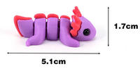 Figurine d'axolotl articulée imprimée en 3D, jouet animal flexible en PLA mat, breloque de sac, pendentif esthétique Y2K, articles cadeaux en gros