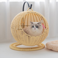 Tissé à la main PE rotin chat lit tissé animal suspendu panier hamac intérieur moderne meubles pour animaux de compagnie luxe chat salon confortable chaton nid