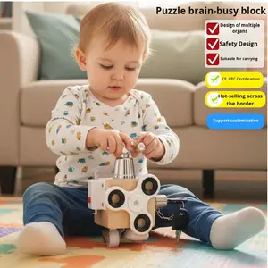 Rompecabezas de Madera 3D Montessori para Educación Temprana, Juguetes de Tablero de Actividades para Niños, Rompecabezas de Madera Encajables - Product Image 1