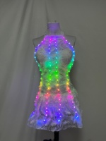 Combinaison courte à plumes lumineuses LED RGB, body à plumes lumineuses pour femmes, costume de festival rave, tenue de club lumineuse