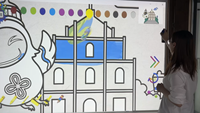 Système de projection murale interactif pour la formation à la peinture au pistolet, solution de projection murale interactive pour l'art créatif du graffiti