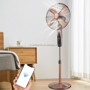 Wifi <span class=keywords><strong>Ventilateur</strong></span> de sol sur pied en métal de luxe de 16 pouces <span class=keywords><strong>Ventilateur</strong></span> électrique rétro en métal stable - Product Image 2