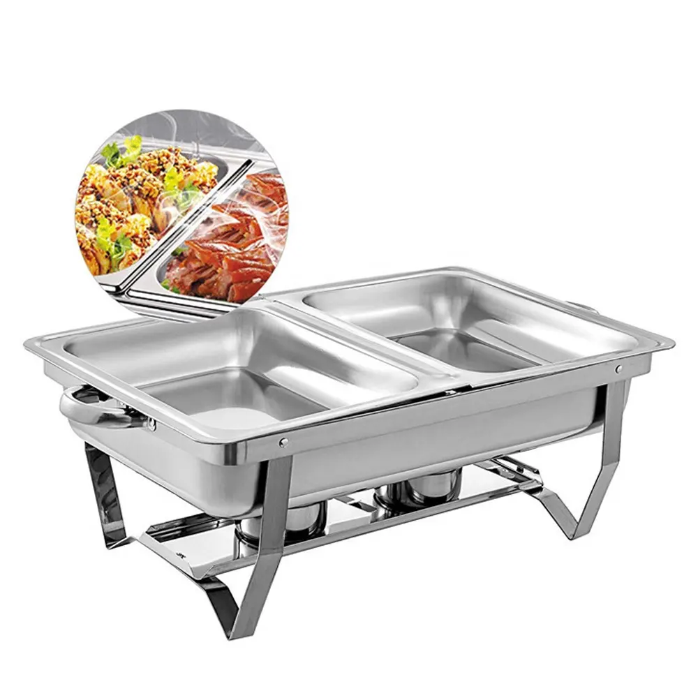 Stainless Steel Chafing Dish Customized LOGO Hotel Restaurant Food Warmer Chafing Dish Buffet Set