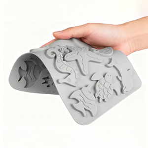 Molde de pastel de silicona de grado alimenticio geométrico diseño ecológico para helado gelatina pudín jabón 100g peso elegante forma de caballito de mar - Product Image 2