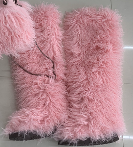 Botas Largas de Invierno con Peluche Mongol, Cálidas, Planas, de Peluche, para Exteriores, por Encima de la Rodilla, para Mujer - Product Image 4