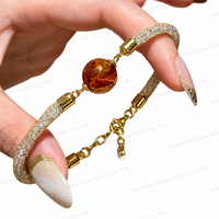 Nouveau bracelet/jonc en ambre naturel pour femme, style minimaliste Hong Kong, cadeau vintage, mode quotidienne, vente en gros, BUSTYLE SS117