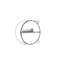 Cheminée électrique LED ronde circulaire décorative autoportante avec construction métallique Économie d'énergie Luminosité de la flamme réglable