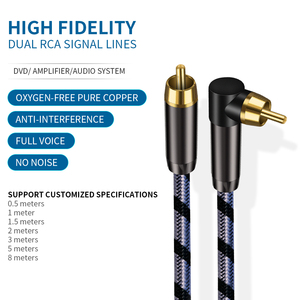 <span class=keywords><strong>สาย</strong></span>สัญญาณเสียงแบบโคแอกเชียลดิจิตอล RCA ตัวผู้-ตัวผู้ ชุบทอง 90 องศา หัวต่อชุบทอง 24K ป้องกันสัญญาณรบกวนสองชั้น หุ้มด้วยไนลอนถัก - Product Image 3