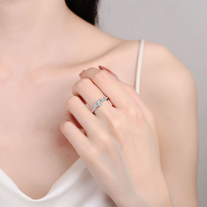 SPJ Usine En Gros 925 SterlingSilver Platine Plaqué Femmes Bague De Fiançailles Passer Le Test De Diamant WomenFine Bague En Pierres Précieuses - Product Image 5