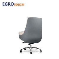 Chaise de bureau ergonomique pivotante en cuir à dossier moyen EGROspace Meeting Staff Executive