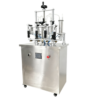 Machine de remplissage sous vide à 4 têtes pour petites bouteilles, liquides, eau, jus, parfum, huile, pression négative