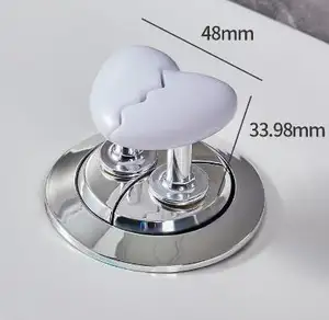 Popular Double Heart Shaped White Toilet Press Button Tank Love Push Switch Bathing Room Tools