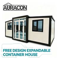 Maison conteneur modulaire préfabriquée en acier expansé à double aile de 40 pieds, portable, pour jardin, appartement, hôpital, avec 2 salles de bain et 3 chambres