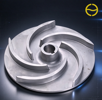Turbine de pompe en acier inoxydable OEM, moulée par procédé de cire perdue au silicat de silice, certifiée ISO9001, pour équipements de pompage d'eau, destinée aux fabricants de fonderie d'acier