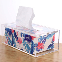 Couvercle de boîte à mouchoirs rectangulaire en acrylique Porte-mouchoirs transparent Distributeur de serviettes Séchoir magnétique facial Boîte à feuilles pour le bureau et la maison