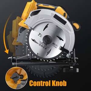 Sierra Circular Inalámbrica de 7-1/4 Pulgadas y 20V, Corte en Ángulo de 0-50 Grados, Potencia de 1380W, Profundidad de Corte de 67mm, 6800 RPM, 2 Discos, para Bricolaje en Metal y Madera - Product Image 2