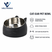 Gamelle surélevée en acier inoxydable pour chat, inclinée pour la protection du cou, anti-déversement, pour nourriture et eau, vente en gros, vert, noir, bleu, rose