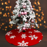 Jupe de sapin de Noël en velours jacquard flocons de neige élégante de 48 pouces, vente en gros d'usine, en rouge, bleu et gris