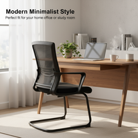 Chaise de bureau exécutive ergonomique moderne et réglable avec design en arc, structure en fer et pieds en plastique pour la maison, le bureau et les salles de conférence