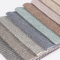 Tissu d'ameublement en velours rayé TengHui Factory Outlet avec dos en pongé pour la décoration de canapés et de meubles, style fille