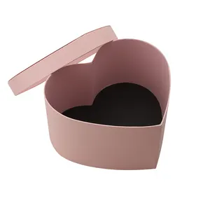 Moda çekici tasarım gelin damat kalp pembe hediye kapaklı kutu