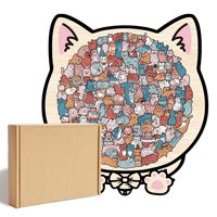 Puzzle en bois personnalisé en gros, motif grain de bois, 135 pièces, usine OEM, jouet puzzle unique en forme d'animal pour cadeau